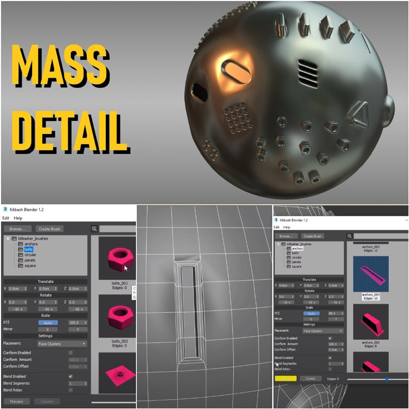 3ds Max - 3D modeling details with Kitbasher